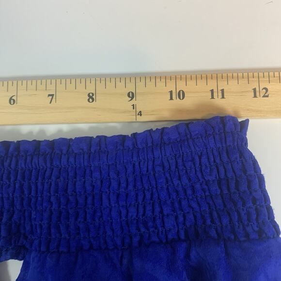 Bebe Jumpsuit Womens 4 Strapless Smocked Cut-out Pockets Lightweight Textured - Picture 8 of 10